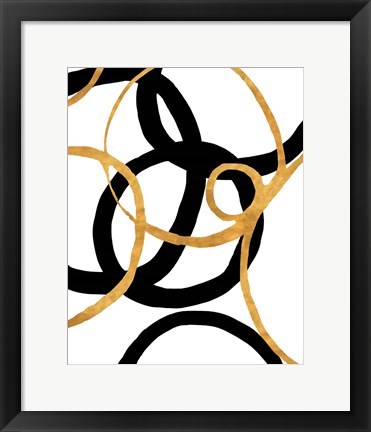 Framed Black and Gold Stroke II Print