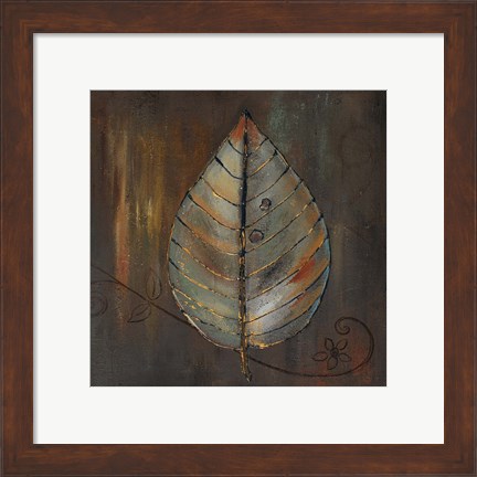 Framed New Leaf VI (brown) Print