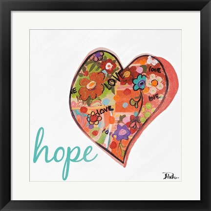 Framed Hearts of Love &amp; Hope I Print