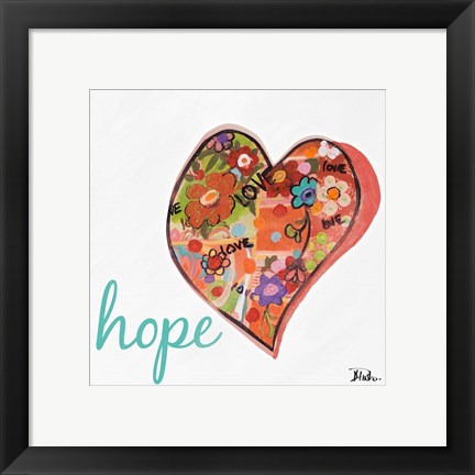 Framed Hearts of Love &amp; Hope I Print