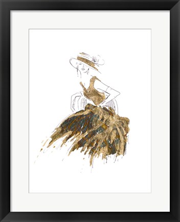 Framed Fashion in Gold II Print