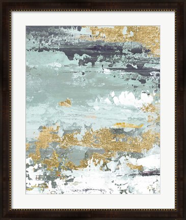 Framed Gold Magic Vertica Abstract I Print