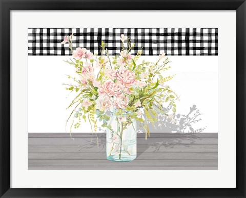Framed Spring Bouquet in a Glass Jar Print