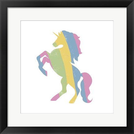 Framed Multicolor Unicorn Print