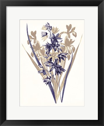 Framed Indigo Flowers Three Print