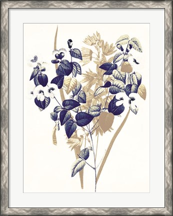 Framed Indigo Flowers Four Print