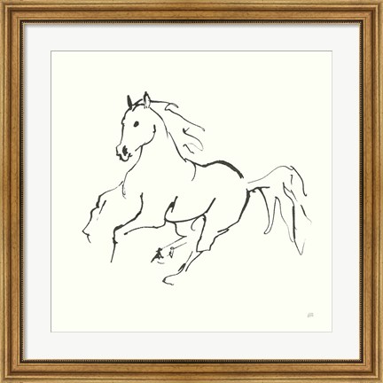 Framed Line Horse III Print