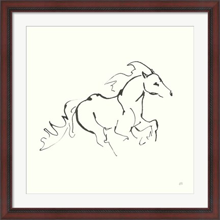 Framed Line Horse II Print