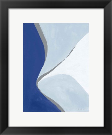 Framed Retro Abstract III Blue Print