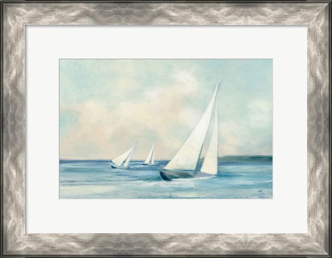 Framed Sailboats at Sunrise Print