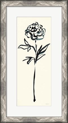 Framed Floral Line II on Cream Print