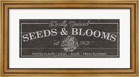 Framed Flower Market II Dark Wood Print