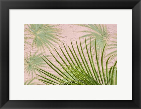 Framed Areca Palm In Front Of Painter Palm Mural Print