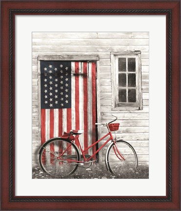 Framed Patriotic Bicycle Print