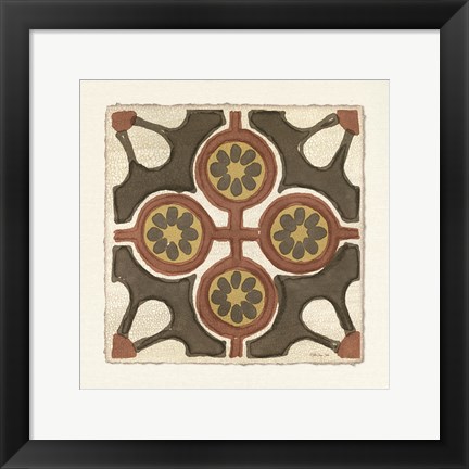 Framed Moroccan Tile Pattern II Print