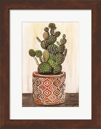 Framed Potted Cactus I Print