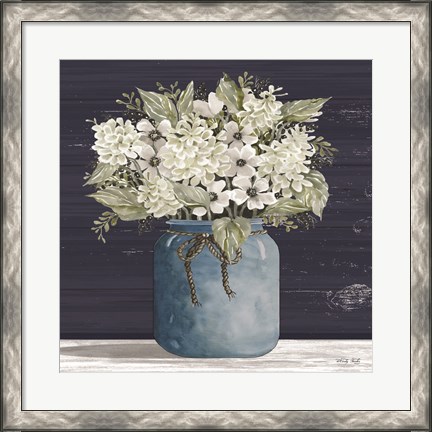 Framed White Flowers I Print