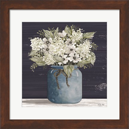 Framed White Flowers I Print