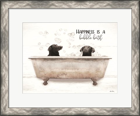Framed Happiness is a Bubble Bath Print