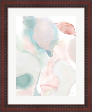 Framed Sage and Pink Abstract I Print