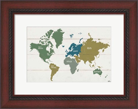 Framed Peace and Lodge World Map Print