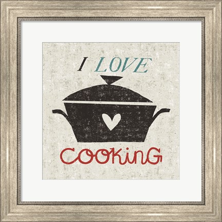 Framed I Love Cooking Print