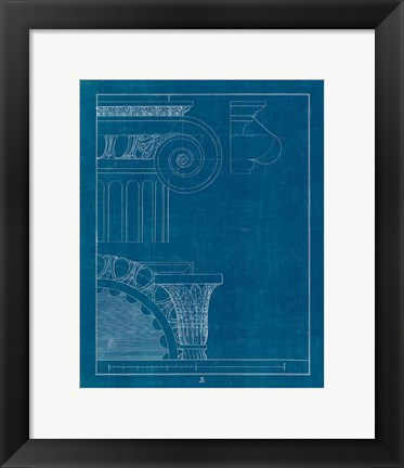 Framed Architectural Columns II Blueprint Print