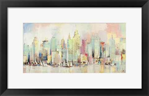 Framed Skyline a Colori Print