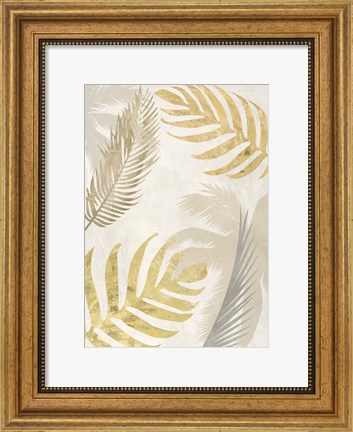 Framed Palm Leaves Gold III Print