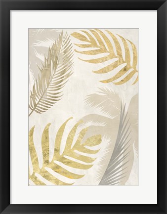 Framed Palm Leaves Gold III Print