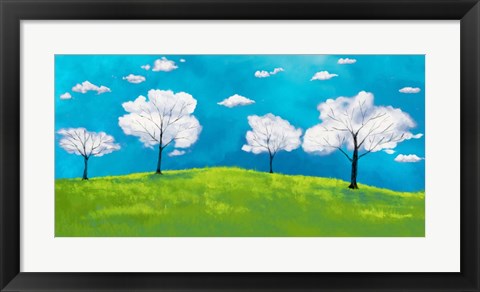Framed Valley of clouds Print
