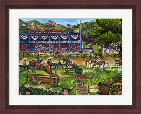 Framed Day At The Races Print