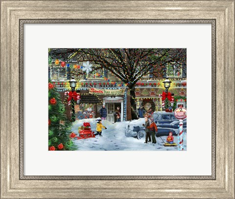 Framed Christmas on Main Street Print