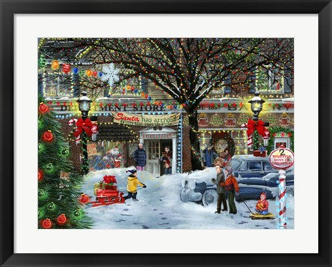 Framed Christmas on Main Street Print