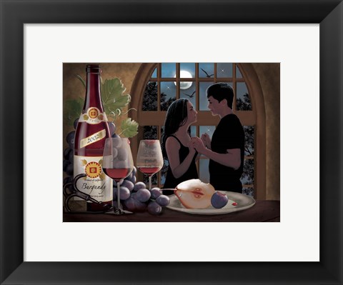 Framed Burgundy And Moonlight Print