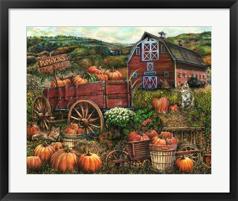 Framed Pumpkin Farm Print