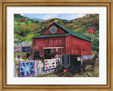 Framed Quilt Barn Print