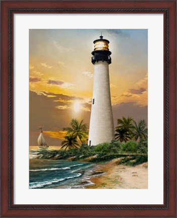 Framed Cape Florida Lighthouse Print