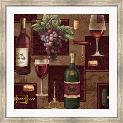 Framed Elegant Wine Repeat Print