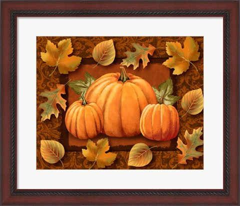 Framed Pumpkins and Leaves Print