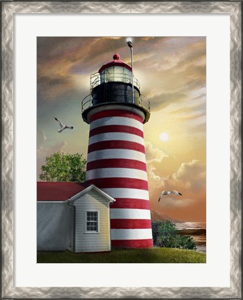 Framed West Quoddy Head Lighthouse Print