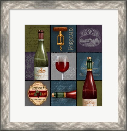 Framed Wine Collage Box Print