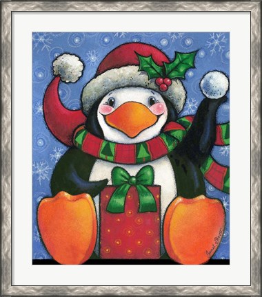 Framed Happy Penguin Print