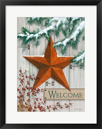 Framed Rustic Winter Star Print