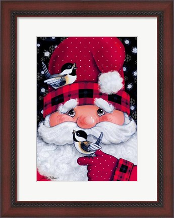 Framed Santa&#39;s Feathered Friends Print