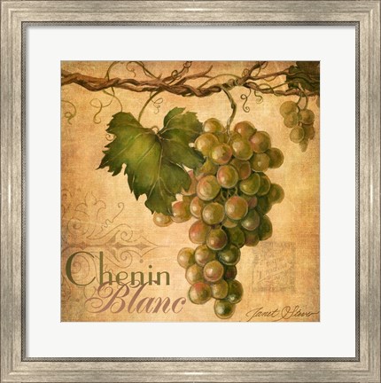 Framed White Grape Tile Print