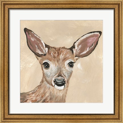 Framed Snowy the Deer Print