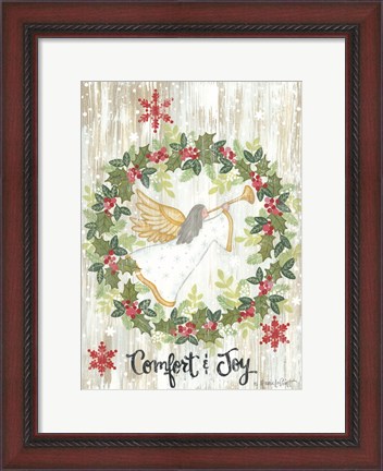 Framed Comfort &amp; Joy Wreath Print