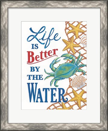 Framed Better By the Water Crab Print