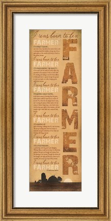 Framed Born to Be a Farmer Print
